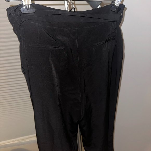 Silk-like Pleated Dress Pants with Sash, 7/8 length, Marciano - Picture 4 of 6